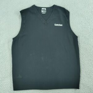 Adidas V Neck Sweater Vest Mens Large Black Grande Dunes ClimaLite Golf